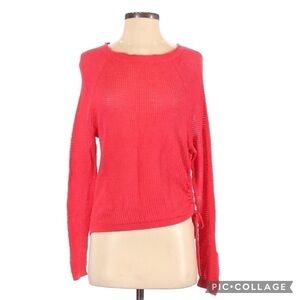 Express Knit Boat Neck Coral Pullover Sweater